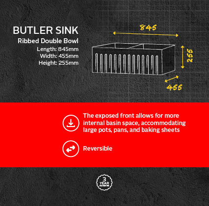 BUTLER SINK - Ribbe Double Bowl
