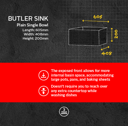 BUTLER SINK - Plain Single Bowl
