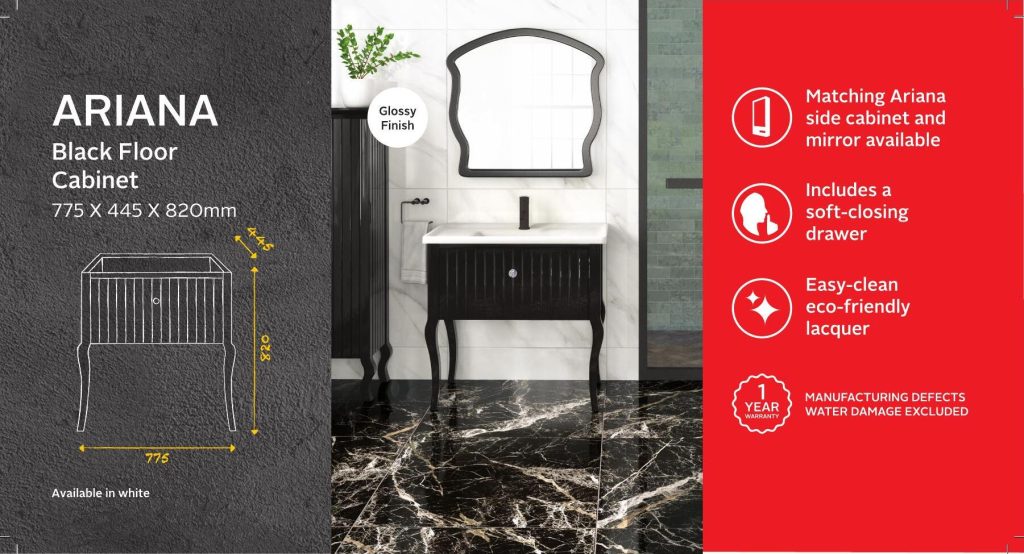 BSCBARI800CB — Ariana Black Floor Cabinet