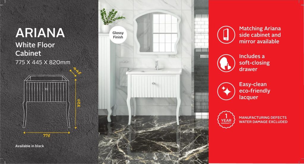 BSCBARI800CW — Ariana White Floor Cabinet