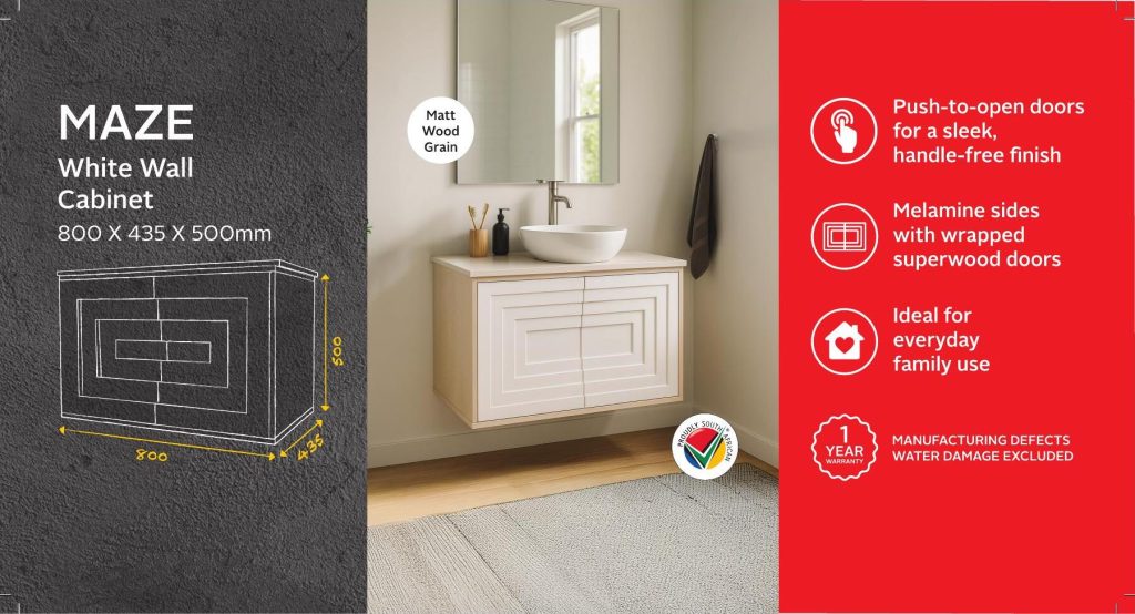 BSCBMAZ800CW — Maze White Wall Cabinet