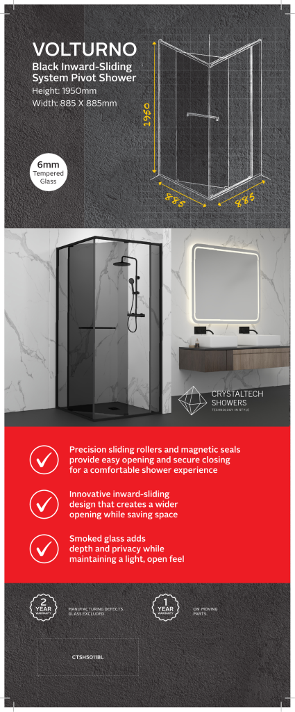 VOLTURNO SHOWER ENCLOSURE - CTSH5011BL
