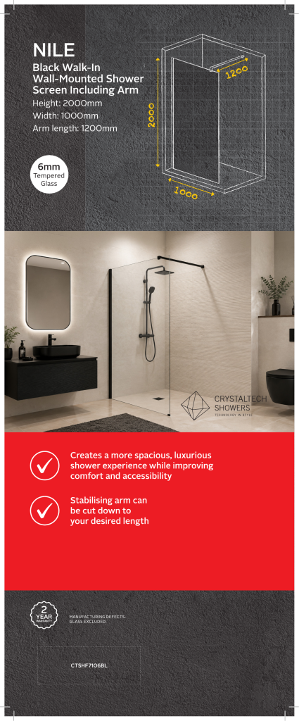 NILE SHOWER SCREEN - CTSHF7106BL