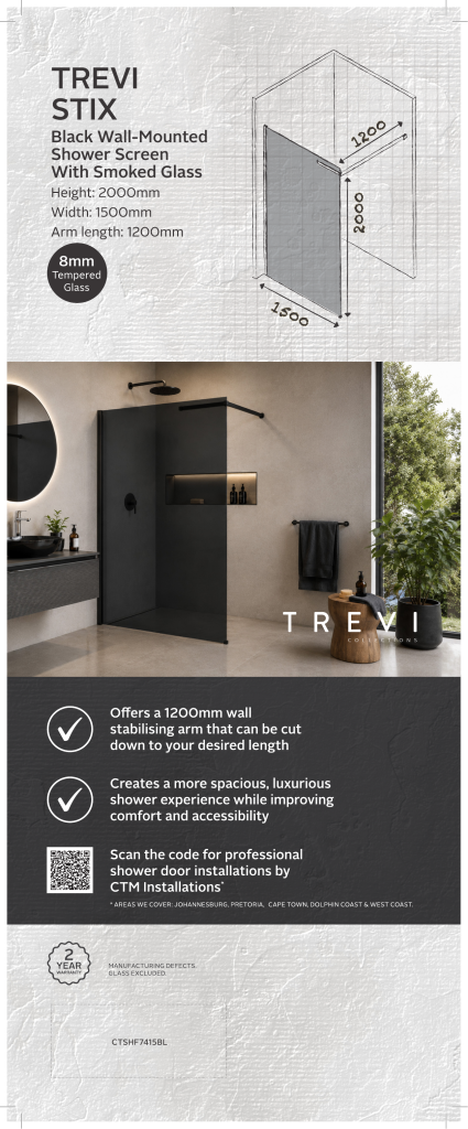 TREVI STIX SHOWER SCREEN - CTSHF7415BL