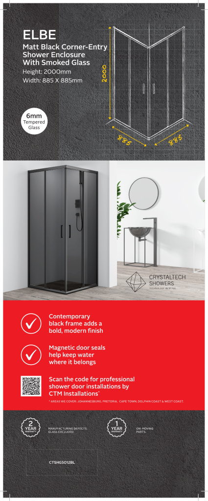 ELBE SHOWER ENCLOSURE - CTSHG5012BL