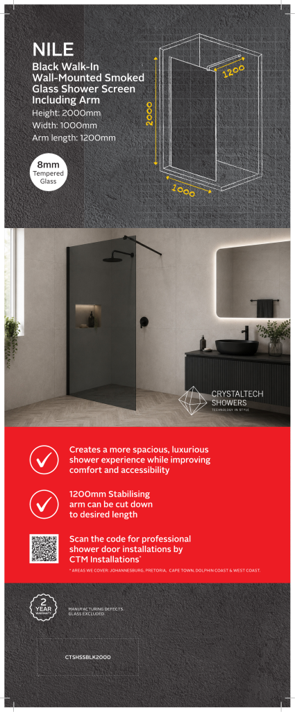 NILE SHOWER SCREEN - CTSHSSBLK2000