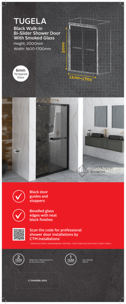TUGELA SHOWER DOOR - CTSHWIBBL1600
