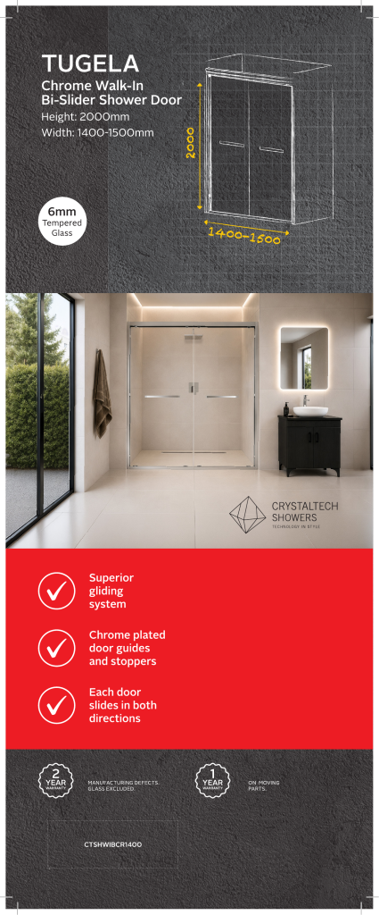 TUGELA SHOWER DOOR - CTSHWIBCR1400