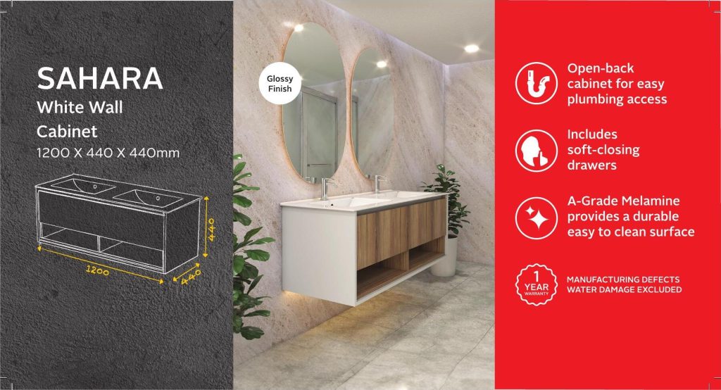 TATHWAL1200W — Sahara White Wall Cabinet