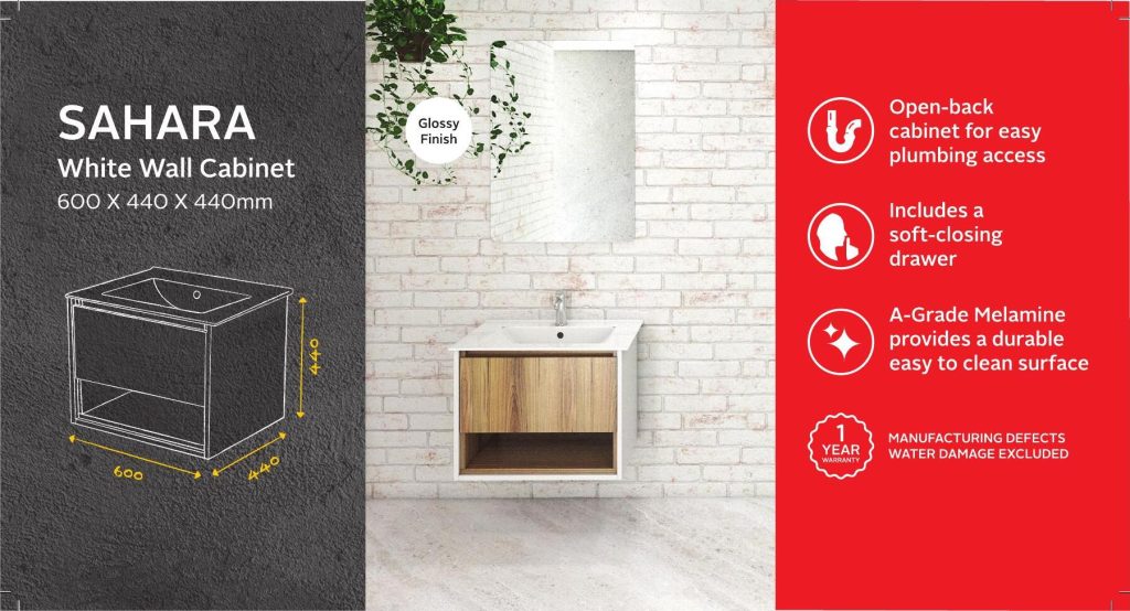 TATHWAL600W — Sahara White Wall Cabinet